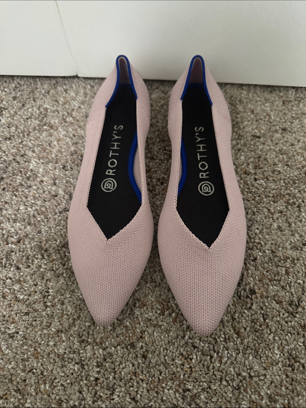 NWOT Rothy’s The Point Flat in Petal Pink, Size 7.5
